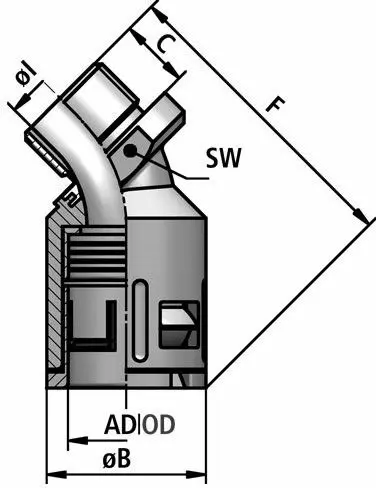FLEXAquick Fitting RQB45-M Diagram
