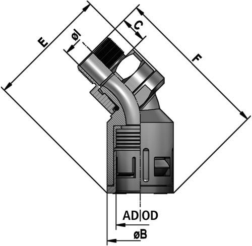 FLEXAquick Fitting RQBK45DR-M Diagram