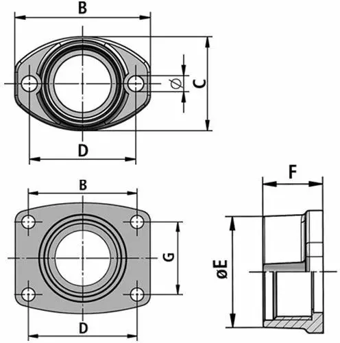 FLEXAquick Fitting RQF2-M Diagram