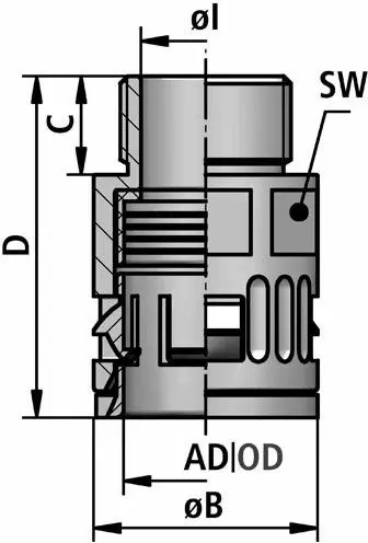FLEXAquick Fitting RQG1-P Diagram