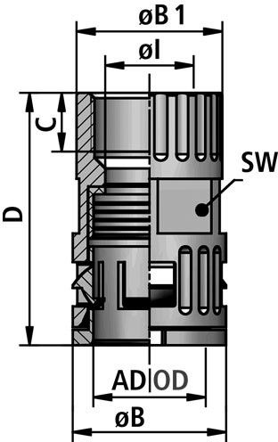 FLEXAquick Fitting RQG2-U Diagram