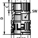 FLEXAquick Fitting RQG3-U Diagram