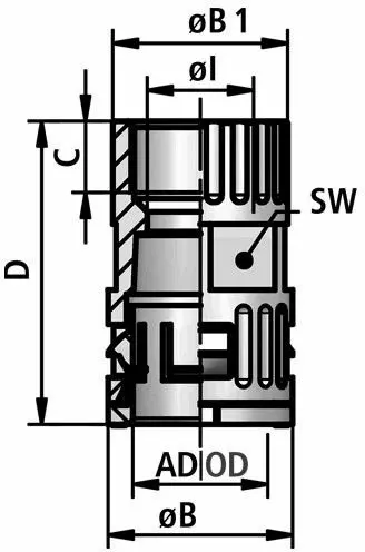 FLEXAquick Fitting RQG3-U Diagram