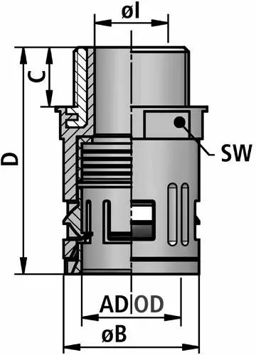 FLEXAquick Fitting RQGK-P Diagram