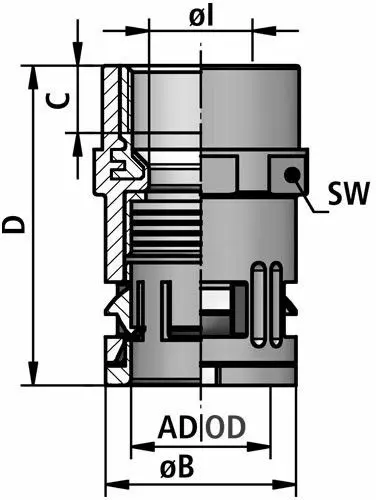 FLEXAquick Fitting RQGK2-M Diagram