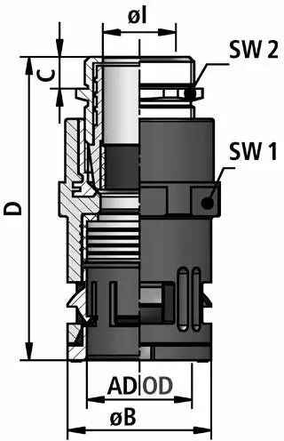 FLEXAquick Fitting RQGKZE-M Diagram