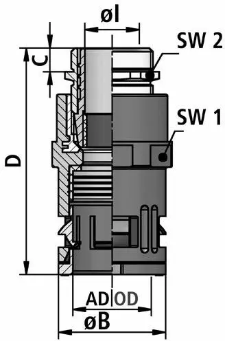 FLEXAquick Fitting RQGKZP-M Diagram