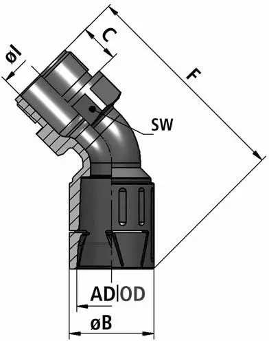 FLEXAquick Fitting RQLB1 45-N Diagram