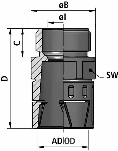FLEXAquick Fitting RQLG1-M Diagram