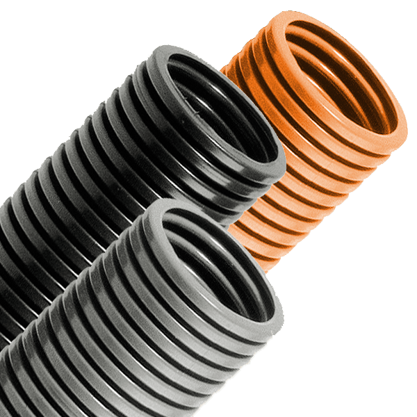 Flexible Electrical Conduit Corrugated Plastic Tubes Hanging from the Wall  Stock Image - Image of energy, conduit: 178560745