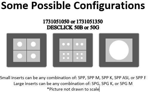 Diagram of possible configurations for DESCLICK 50B or 50G