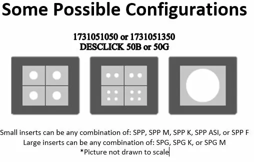 Diagram of possible configurations for DESCLICK 50B or 50G