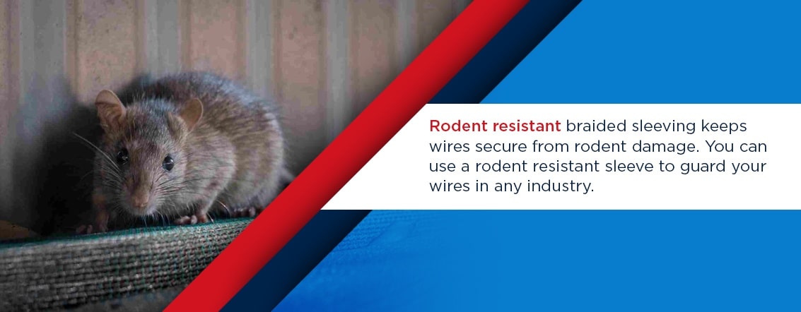 rodent resistant braided sleeving keeps wires secure from rodent damage