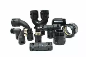 Variety of black cable connectors