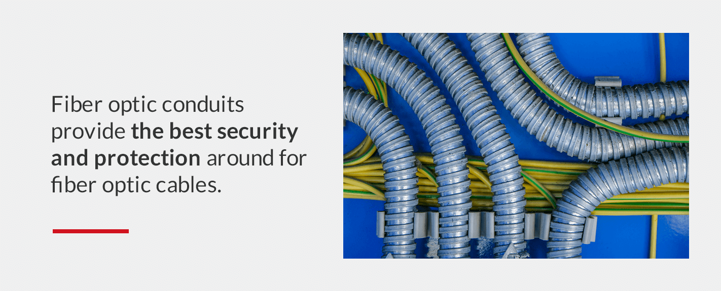 fiber optic conduits provide the best security and protection around for fiber optic cables