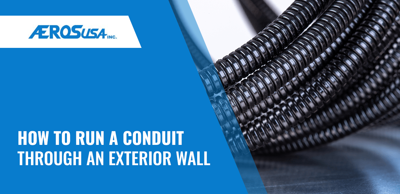 how to run a conduit through an exterior wall