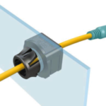 computer generated cable gland being used on a yellow cable