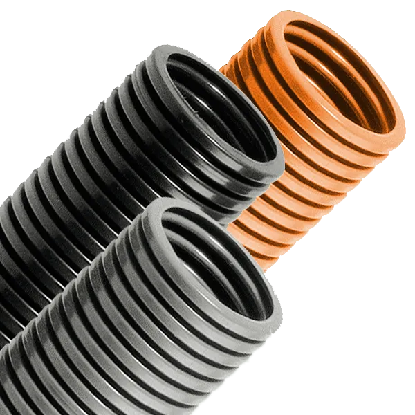 PA-12 black, grey, and orange conduit